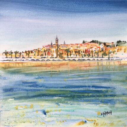 Peinture Couleurs Menton par Hoffmann Elisabeth | Tableau Figuratif Aquarelle Urbain