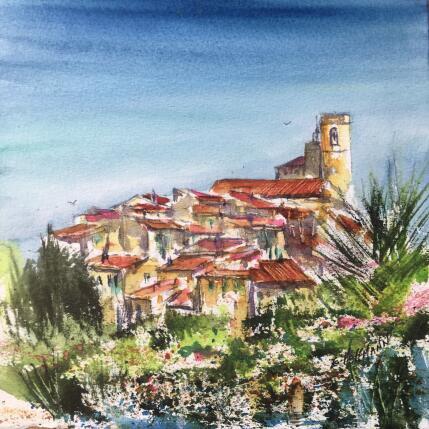 Gemälde Saint Paul de Vence von Hoffmann Elisabeth | Gemälde Figurativ Aquarell Pop-Ikonen, Urban