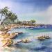 Painting Crique au Cap d'Antibes  by Hoffmann Elisabeth | Painting Figurative Urban Marine Watercolor