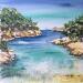 Gemälde Belle calanque turquoise  von Hoffmann Elisabeth | Gemälde Figurativ Marine Aquarell