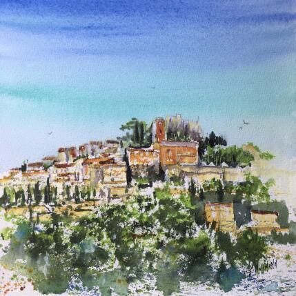 Painting Eze by Hoffmann Elisabeth | Painting Figurative Watercolor Urban