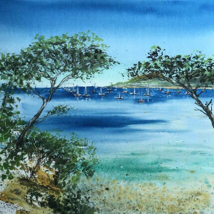 Peinture Porquerolles par Hoffmann Elisabeth | Tableau Figuratif Aquarelle Marine