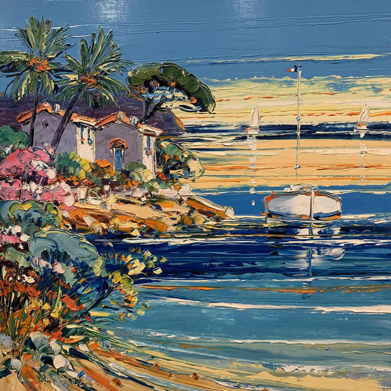 Peinture Abri côtier par Corbière Liisa | Tableau Figuratif Paysages Huile