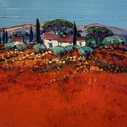 Painting Les Alpilles près de St. Rèmy by Corbière Liisa | Painting Figurative Oil Landscapes