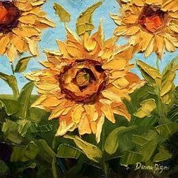 Peinture Radiant Summer Blooms par Pigni Diana | Tableau Impressionnisme Huile Nature, Natures mortes, Paysages
