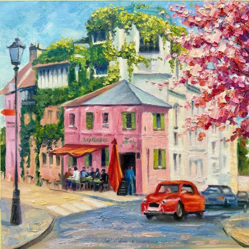 Peinture Paris Montmartre par Pigni Diana | Tableau Impressionnisme Paysages Urbain Architecture Huile