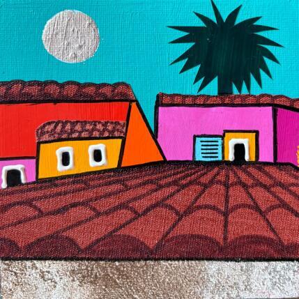 Painting C'est l'été ! by Lovisa | Painting Pop-art Acrylic, Gluing, Paper, Posca, Silver leaf, Textile, Upcycling Urban