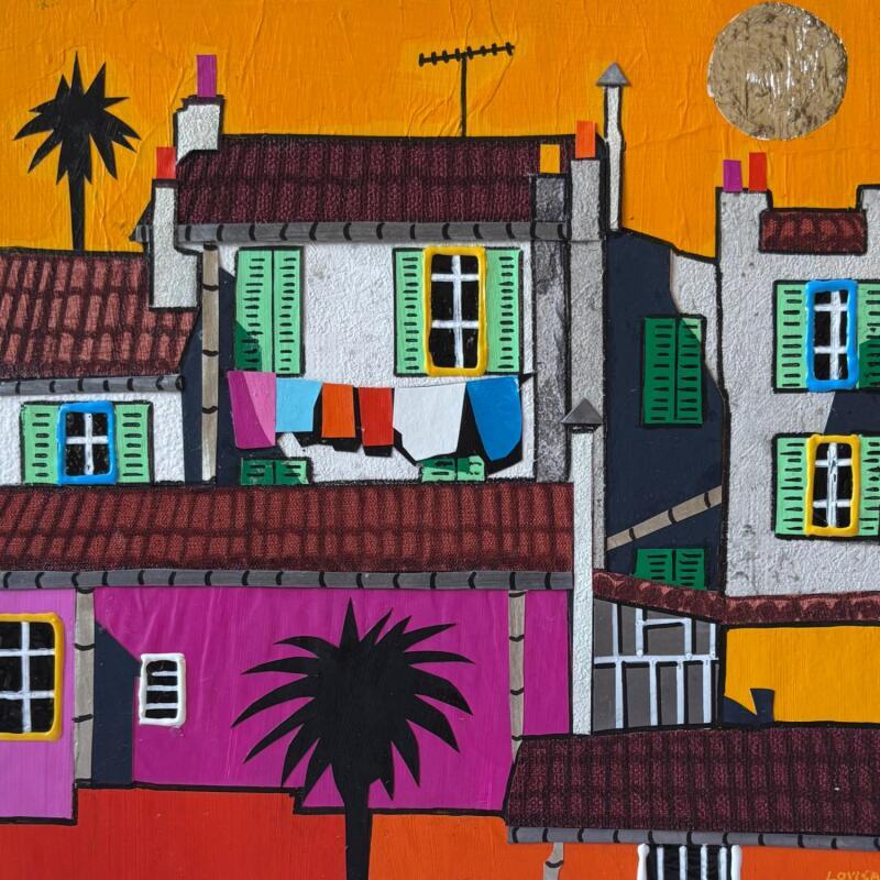 Painting Les jours heureux by Lovisa | Painting Pop-art Urban Life style Wood