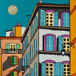 Peinture En provence par Lovisa | Tableau Pop-art Acrylique, Collage, Feuille d'argent, Papier, Posca, Textile, Upcycling Urbain