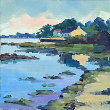 Peinture Un chantier d'ostréiculteur dans le golfe par Aliamus Béatrice  | Tableau Figuratif Huile Marine