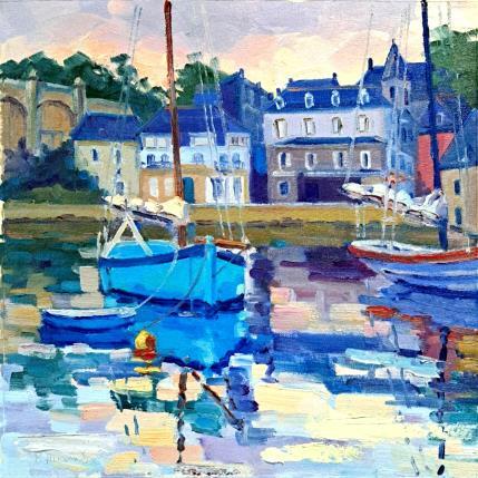 Peinture Vieilles coques à St Goustan par Aliamus Béatrice  | Tableau Figuratif Huile Marine