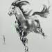 Painting Galloping by Du Mingxuan | Painting Figurative Animals Watercolor Ink