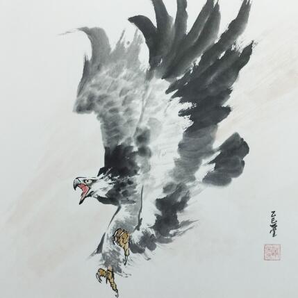 Painting Eagle by Du Mingxuan | Painting Figurative Ink, Watercolor Animals