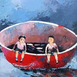 Pintura L.232 por Abiy | Pintura Arte naïf Aceite Life style