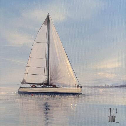 Peinture Le bleu et la brise, par Guillet Jerome | Tableau Figuratif Huile