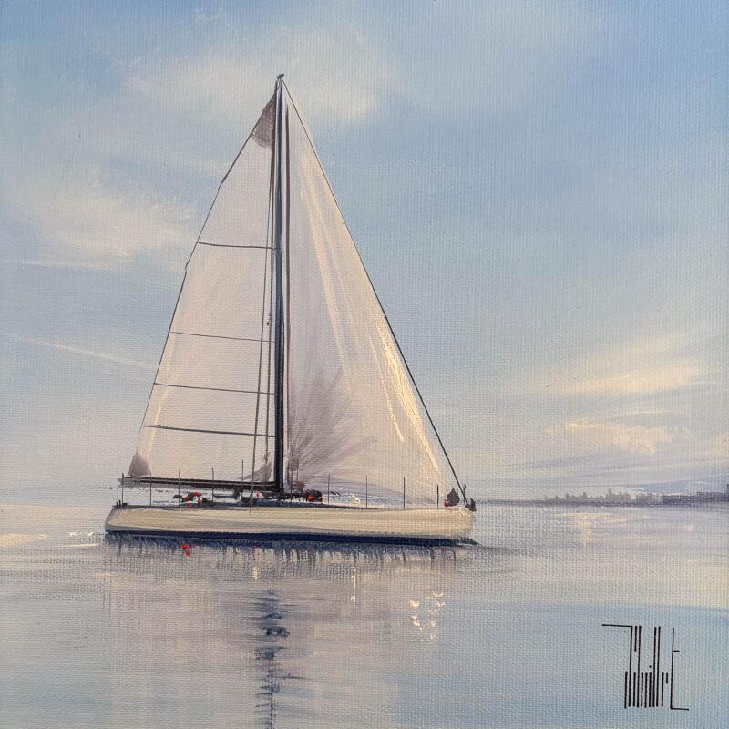 Painting Le bleu et la brise, by Guillet Jerome | Painting Figurative Oil