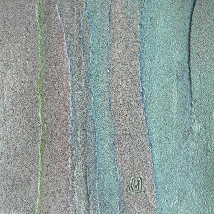 Peinture Carré Pastel 1 par CMalou | Tableau Matiérisme Sable Minimaliste