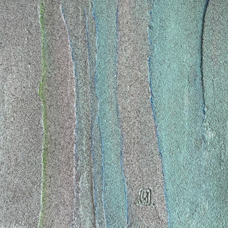 Peinture Carré Pastel 1 par CMalou | Tableau Matiérisme Minimaliste Sable