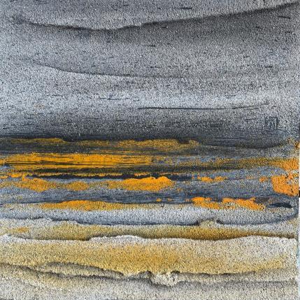 Peinture Carré Graphite 3 par CMalou | Tableau Matiérisme Sable Minimaliste