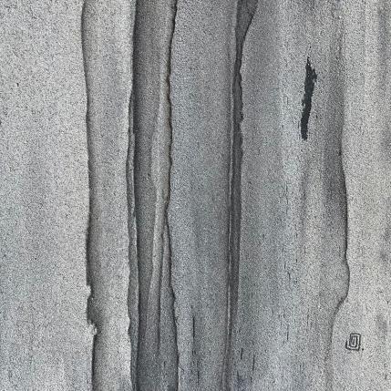 Peinture Carré Graphite 4 par CMalou | Tableau Matiérisme Sable Minimaliste