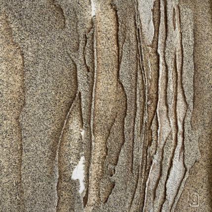 Peinture Carré d'Ecorces 2 par CMalou | Tableau Matiérisme Sable Minimaliste