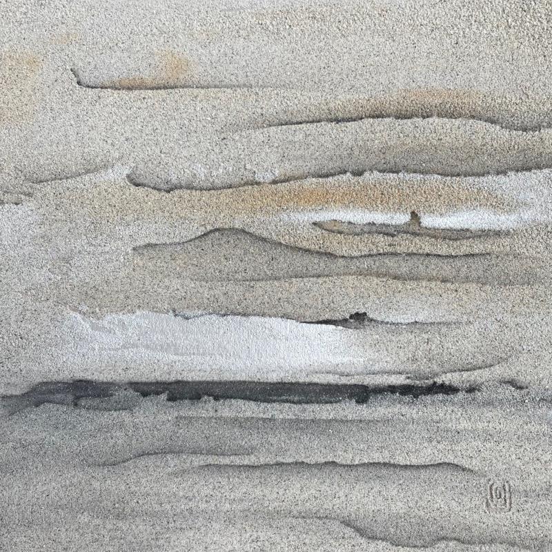 Peinture Carré du Nord 2 par CMalou | Tableau Matiérisme Minimaliste Sable