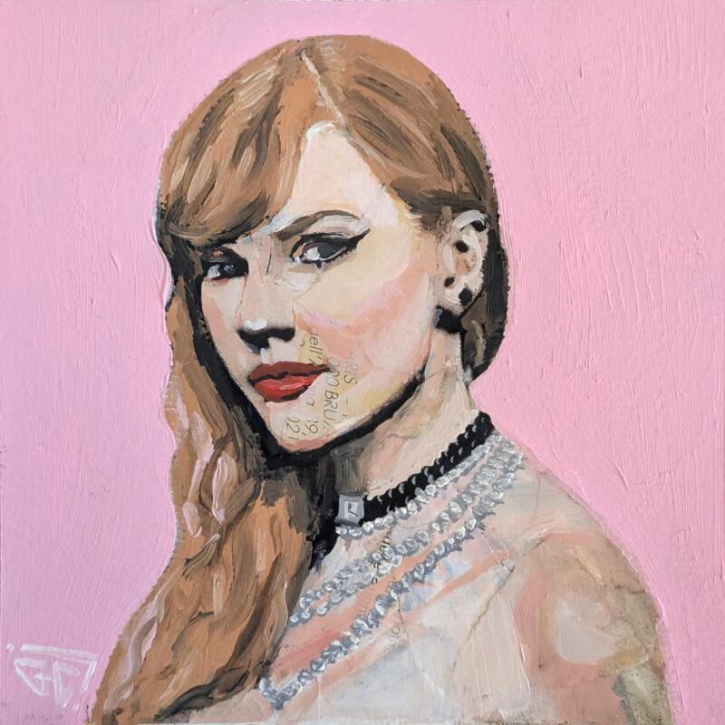 Painting Taylor Swift by G.C.Popartist | Painting Pop-art Portrait Music Pop icons Oil Gluing