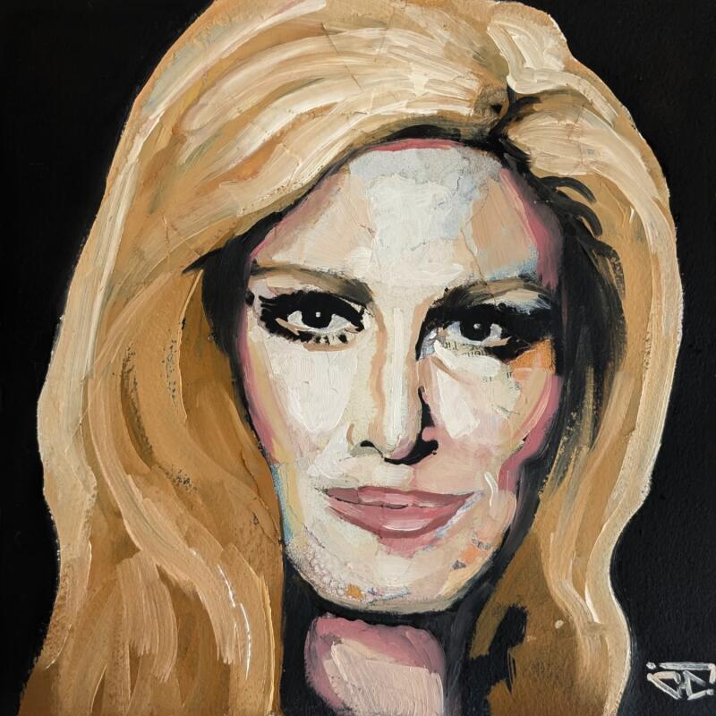 Peinture Dalida par G.C.Popartist | Tableau Pop-art Portraits Musique Icones Pop Graffiti Acrylique Collage