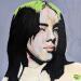 Peinture Billie Eilish par G.C.Popartist | Tableau Pop-art Icones Pop Huile Collage