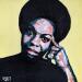 Peinture Nina Simone par G.C.Popartist | Tableau Pop-art Icones Pop Huile Collage