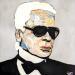 Peinture Lagerfeld par G.C.Popartist | Tableau Pop-art Icones Pop Huile Collage