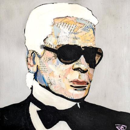 Peinture Lagerfeld par G.C.Popartist | Tableau Pop-art Collage, Huile Icones Pop