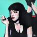 Peinture Mia Wallace Pulp Fiction par G.C.Popartist | Tableau Pop-art Icones Pop Huile Collage