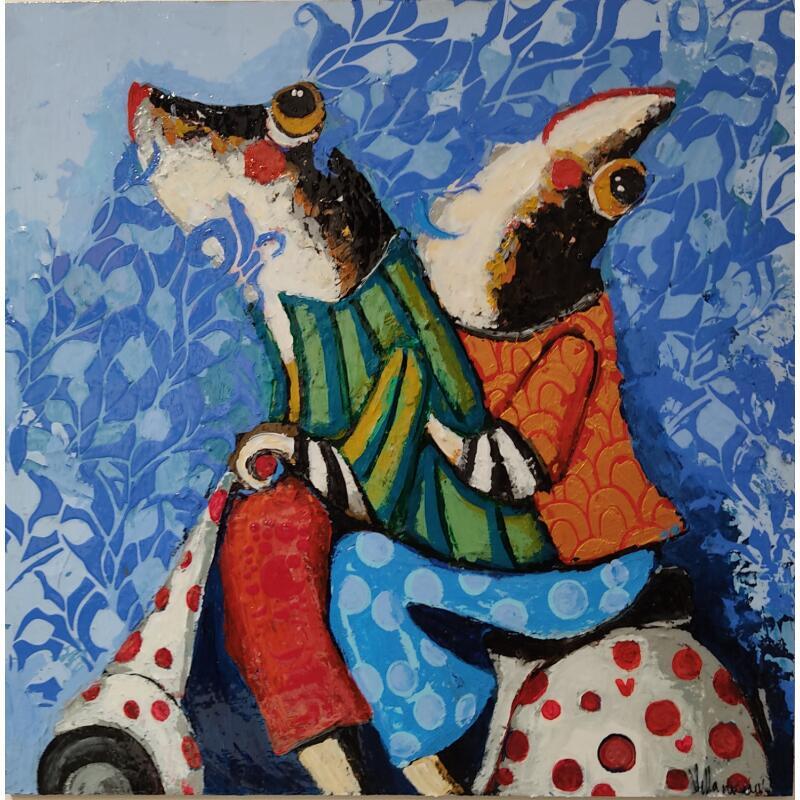 Gemälde novios de domingo von Villanueva Puigdelliura Natalia | Gemälde Figurativ