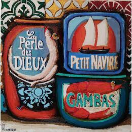 Painting conservas marinas by Villanueva Puigdelliura Natalia | Painting Figurative