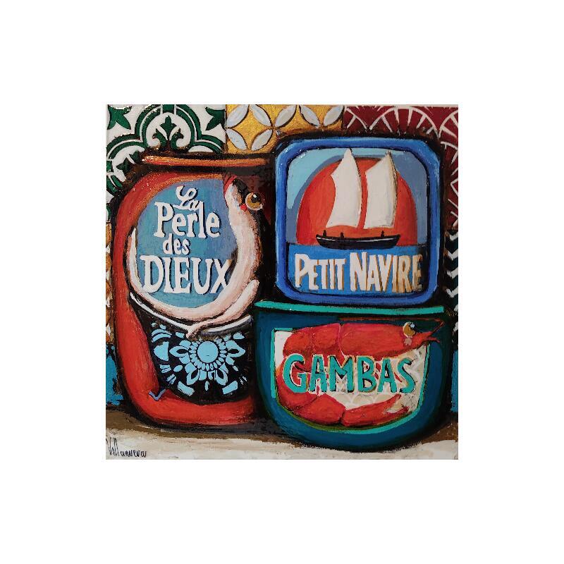 Painting conservas marinas by Villanueva Puigdelliura Natalia | Painting Figurative