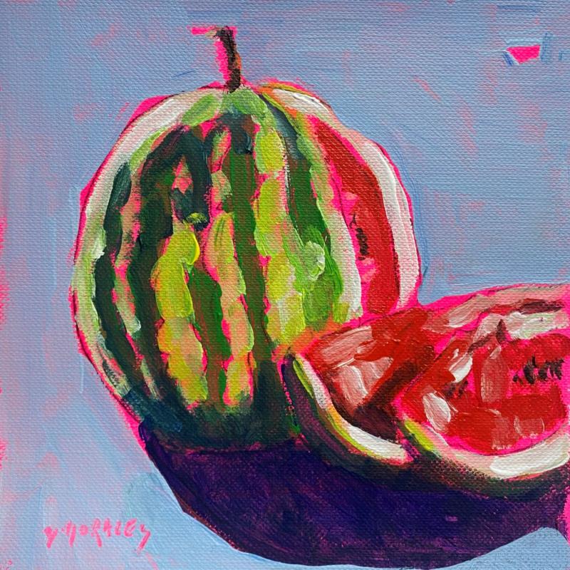 Painting Pastèque  by Morales Géraldine | Painting Figurative Still-life Acrylic