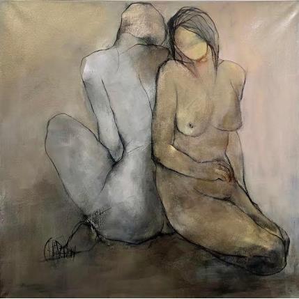 Painting Reine du jour by Chaperon Martine | Painting Figurative Acrylic Nude