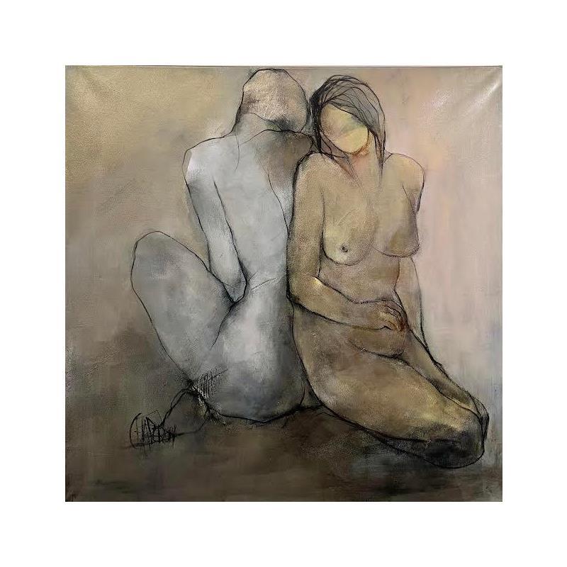 Painting Reine du jour by Chaperon Martine | Painting Figurative Nude Acrylic