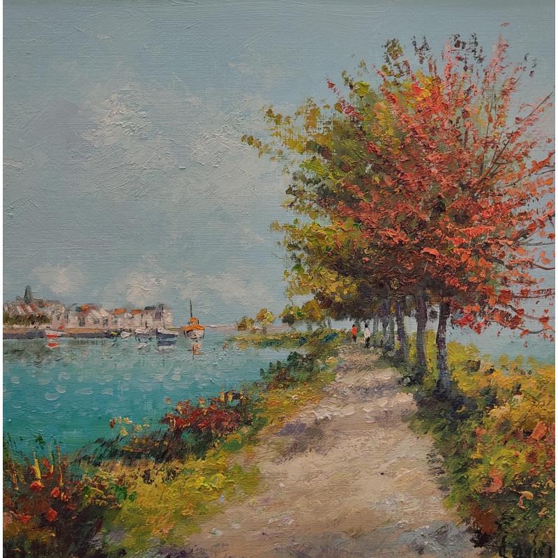 Painting Chemin de Halage à St Valéry by Sannier Daniel | Painting Impressionism Landscapes Oil