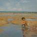 Peinture La petite fille au seau par Sannier Daniel | Tableau Impressionnisme Paysages Huile