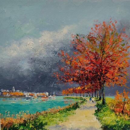 Peinture Ciel d'orage à St Valery sur Somme par Sannier Daniel | Tableau Impressionnisme Huile Paysages