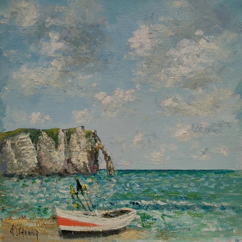 Peinture Etretat par Sannier Daniel | Tableau Impressionnisme Paysages Huile