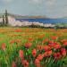 Gemälde Coquelicots à Paros von Sannier Daniel | Gemälde Impressionismus Landschaften Öl