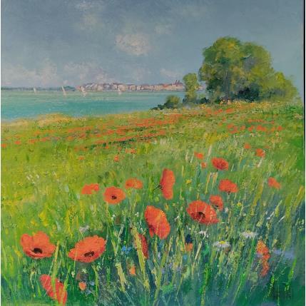 Peinture Coquelicots en baie de Somme par Sannier Daniel | Tableau Impressionnisme Huile Paysages