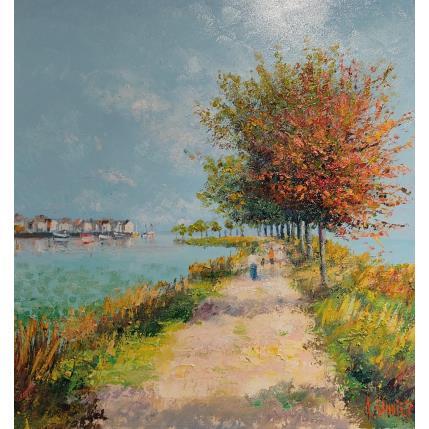 Peinture Chemin du Halage à St Valery par Sannier Daniel | Tableau Impressionnisme Huile Paysages