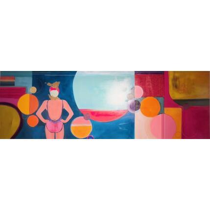 Peinture Croisière par Lau Blou | Tableau Abstrait Acrylique, Collage, Feuille d'or