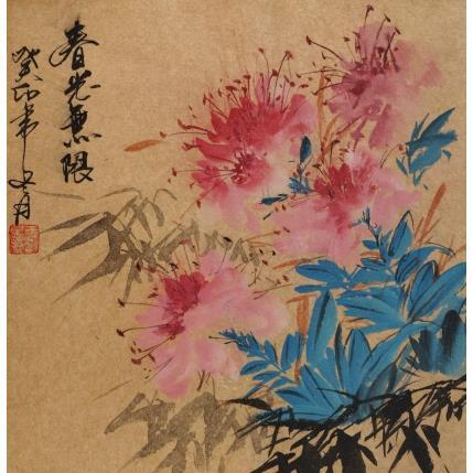 Pintura Spring scenery por Yu Huan Huan | Pintura Figurativo Ink