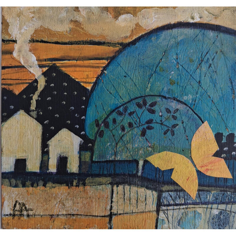 Gemälde Humo de invierno von Arias Parera Almudena | Gemälde Naive Kunst Acryl Collage