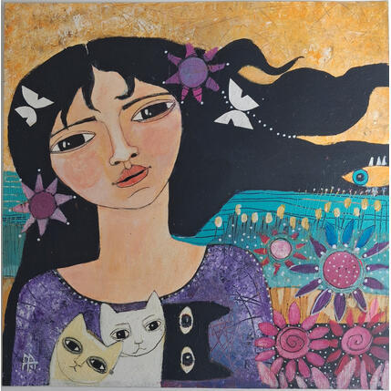 Painting Primavera by Arias Parera Almudena | Painting Naive art Acrylic, Gluing